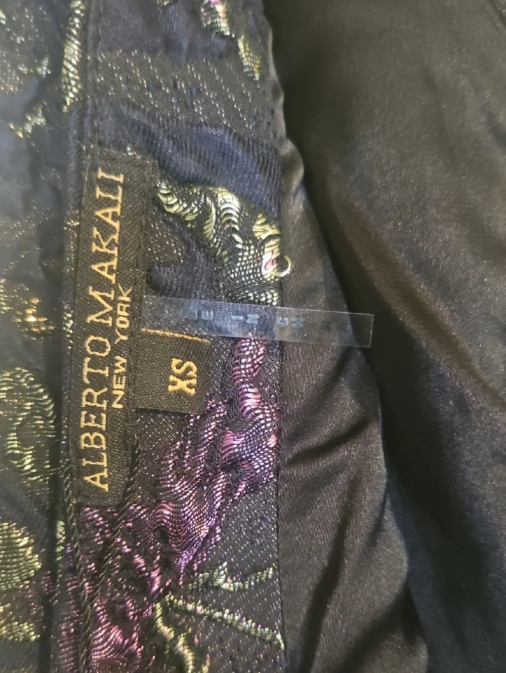 NWT Alberto Makali V-Neck Cocktail Dress embroidered Jacquard Jewel Tone